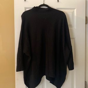 Large - cowl neck bat wing black sweater!
